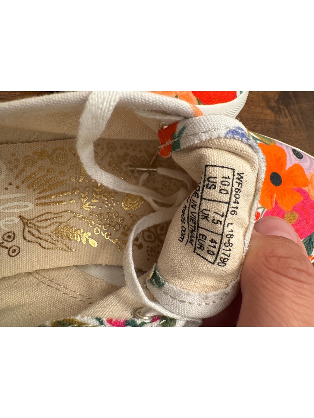 NWT Keds x Rifle Paper Co. Floral Canvas Lace-Up Sneakers Women's Size 10 - Picture 5 of 8